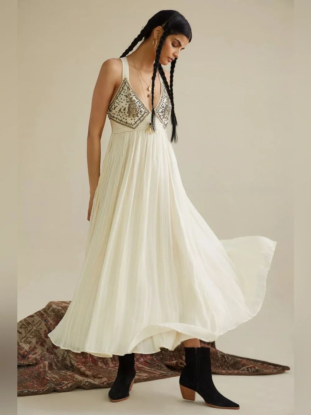 Anthropologie Zvezda Embellished Maxi Dress Size S - Picture 6 of 13